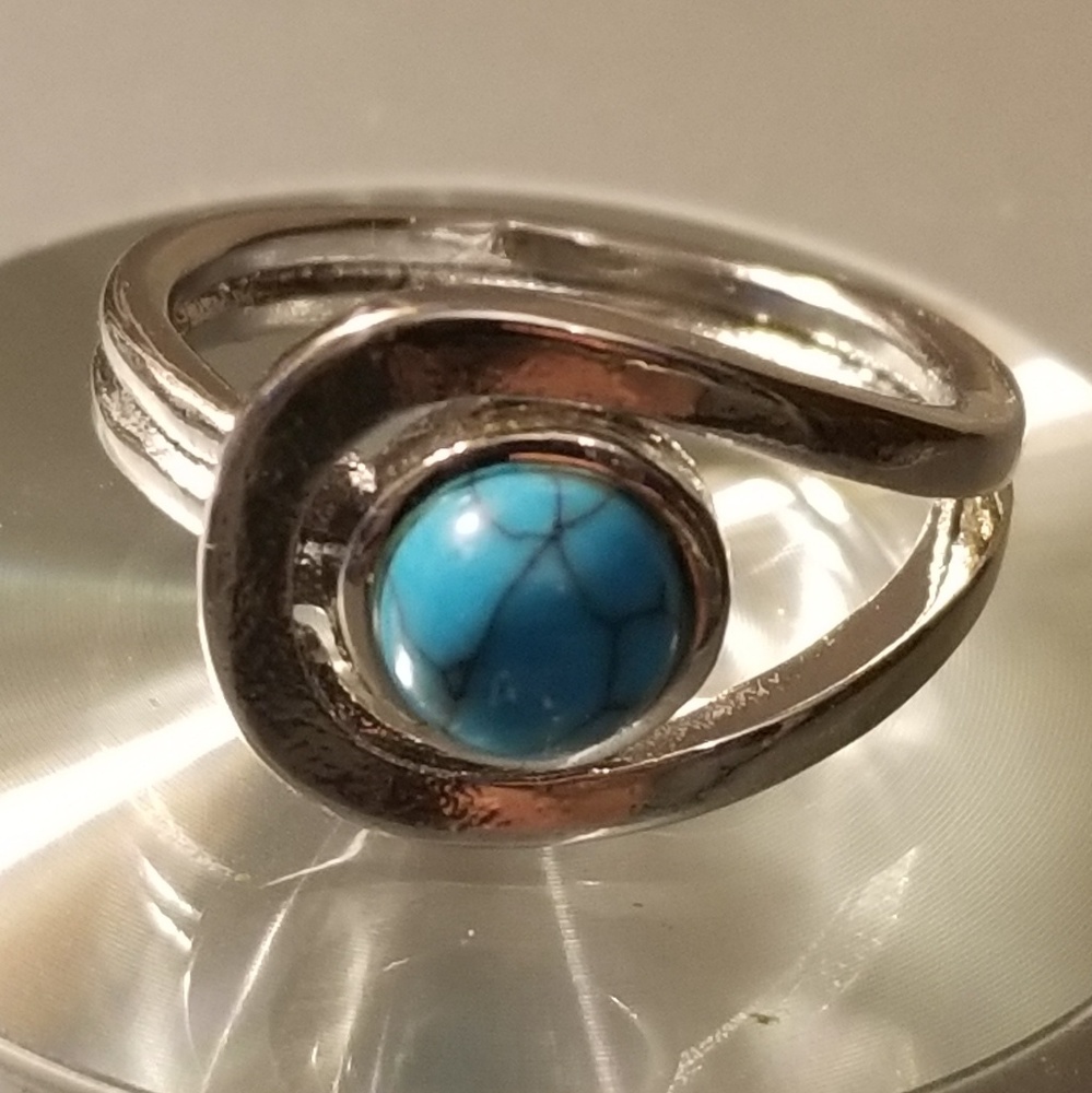 925 Sterling Silver Authentic Turquoise Ring 6